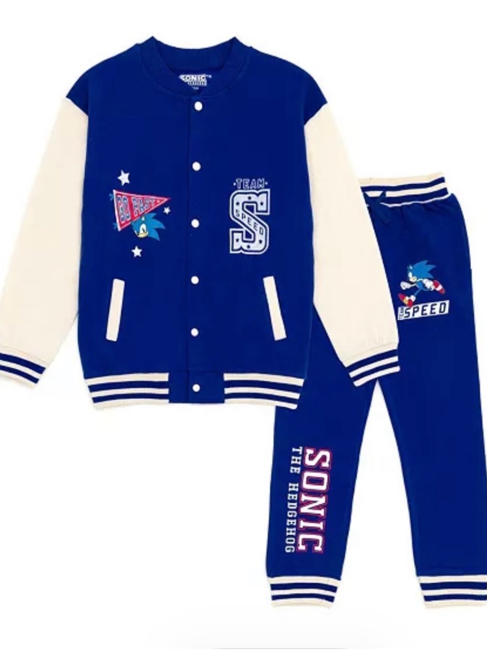 Sonic Team Blue & Cream Kids Jacket and Sweatpants Set